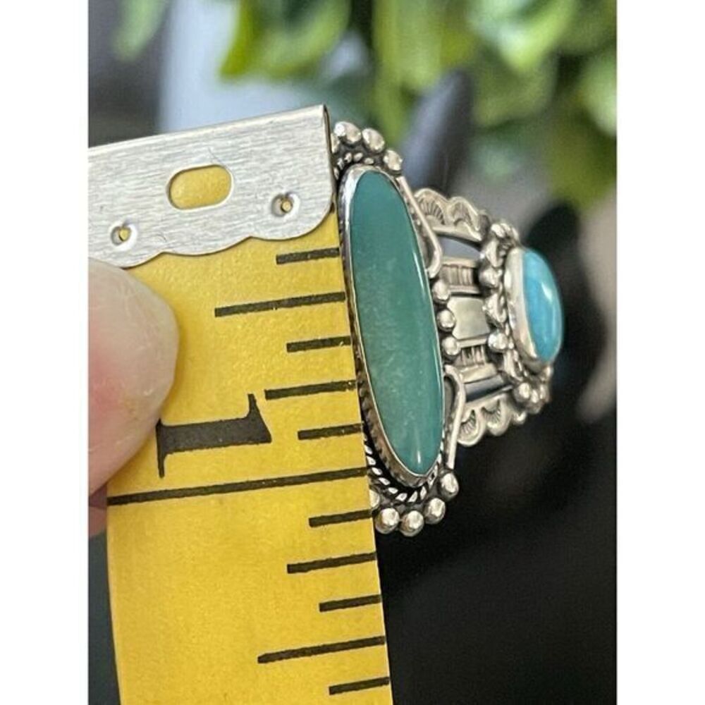 Vintage 1960's Bell Trading Post Sterling & Turquoise Cuff Bracelet - Picture 14 of 14
